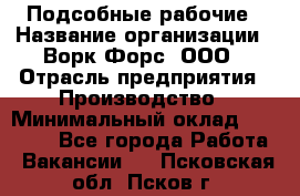 Подсобные рабочие › Название организации ­ Ворк Форс, ООО › Отрасль предприятия ­ Производство › Минимальный оклад ­ 35 000 - Все города Работа » Вакансии   . Псковская обл.,Псков г.